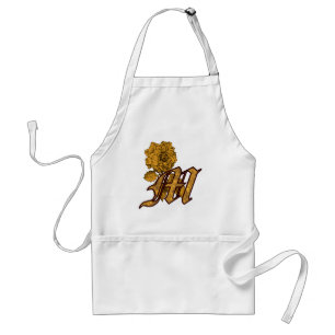 Monogramm Anfangsbuchstabe M Elegante Gold-Pfingst Schürze