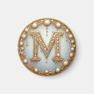 Monogramm Anfangsbuchstabe M Geschenk für Freundin Magnet