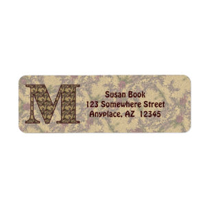 Monogramm Anfangsbuchstabe M Vintage-Blumen-Rückse