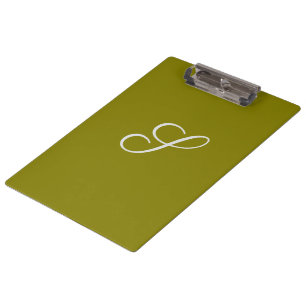 Monogramm Anfangsbuchstabe minimalistisches Salbei Klemmbrett