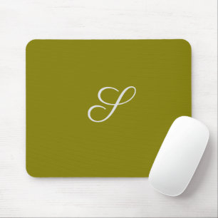 Monogramm Anfangsbuchstabe minimalistisches Salbei Mousepad