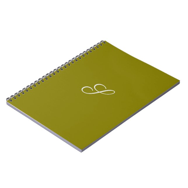 Monogramm Anfangsbuchstabe minimalistisches Salbei Notizblock (Linke Seite)