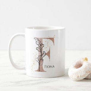 Monogramm Anfangsbuchstabe Moderne Letter F Boho P Kaffeetasse