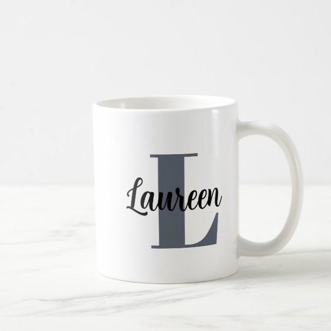 Monogramm Anfangsbuchstabe Name Kaffeetasse (Rechts)