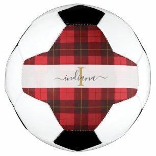 Monogramm Anfangsbuchstabe Name Kariert Tartan Wal Fußball