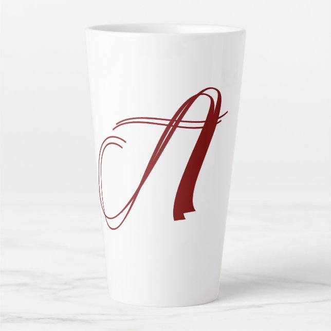 Monogramm Anfangsbuchstabe Name Minimal Schrift Ho Milchtasse (Vorderseite)