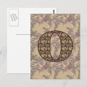 Monogramm Anfangsbuchstabe O Elegant Vintage flora Postkarte