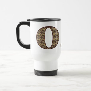 Monogramm Anfangsbuchstabe O Vintage-Blumenmuster  Reisebecher