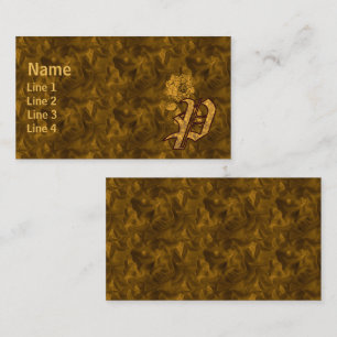 Monogramm Anfangsbuchstabe P Elegante Gold-Pfingst Visitenkarte