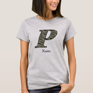 Monogramm Anfangsbuchstabe P Hortensien Blumen Per T-Shirt