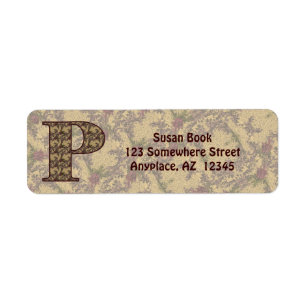 Monogramm Anfangsbuchstabe P Vintage-Blumen-Rückse