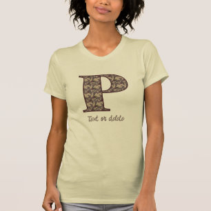 Monogramm Anfangsbuchstabe P Vintage-Blumenmuster T-Shirt
