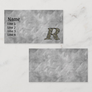Monogramm Anfangsbuchstabe R Hortensienblüten Visitenkarte