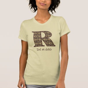 Monogramm Anfangsbuchstabe R Vintage-Blumenmuster T-Shirt