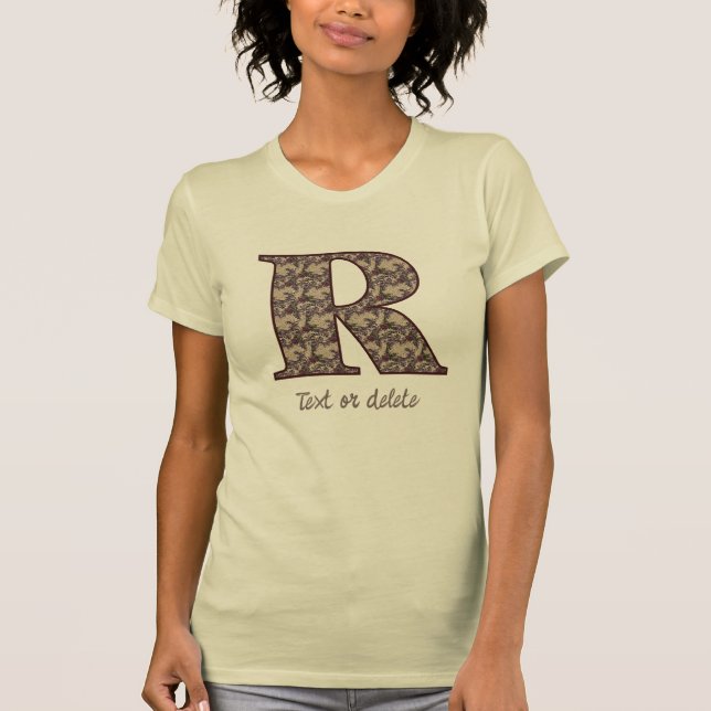 Monogramm Anfangsbuchstabe R Vintage-Blumenmuster  T-Shirt (Vorderseite)