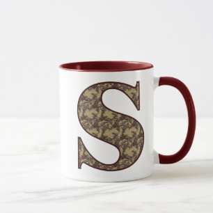 Monogramm Anfangsbuchstabe S Elegant Vintage Blume Tasse
