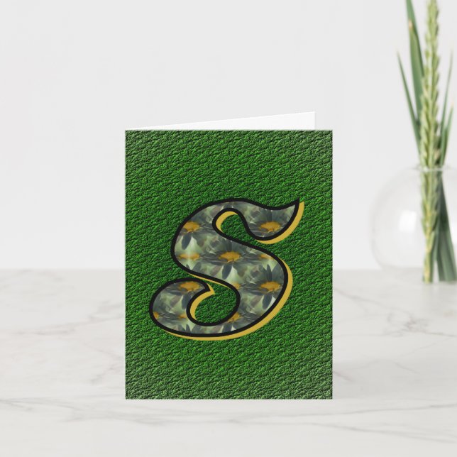 Monogramm Anfangsbuchstabe S Gänseblümchen Kunst P (Vorderseite)