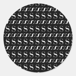 Monogramm-Anfangsbuchstabe S, wählen Runder Aufkleber