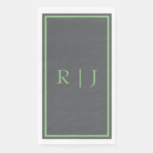 Monogramm Anfangsbuchstabe Salbei Grün Grau Kühl H Serviette