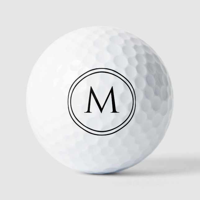 Monogramm Anfangsbuchstabe schwarzes Muttertagsges Golfball (Vorderseite)