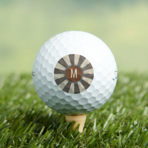 Monogramm Anfangsbuchstabe Vintage Retro Sonnenstr Golfball
