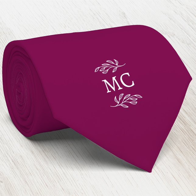 Monogramm-Anfangsbuchstabe-Wappen Botanisches Blat Krawatte (Simple botanical leaf monogram initials personalized crest neck tie)