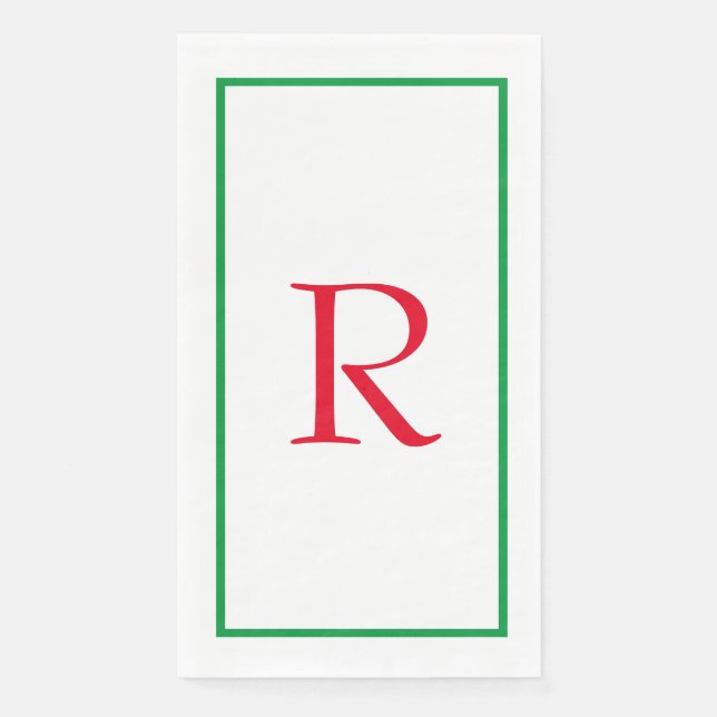 Monogramm Anfangsbuchstaben Benutzerdefinierter Na Serviette (Vorderseite)