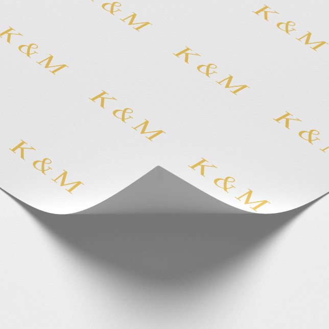 Monogramm Anfangsbuchstaben Braut Bräutigam Paar N Geschenkpapier (Ecke)