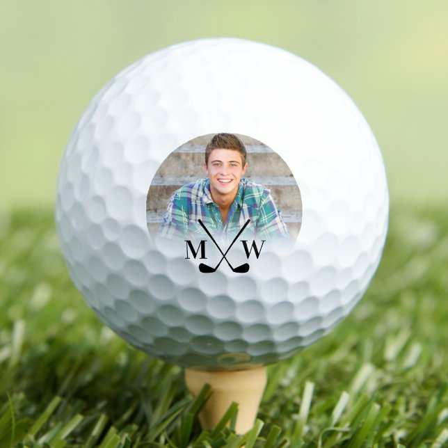 Monogramm Anfangsbuchstaben Foto Golfball (Monogram Initials Photo Golf Balls)
