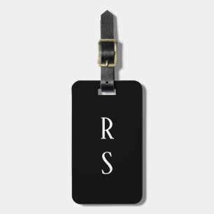 Monogramm Anfangsbuchstaben Geschenk Schwarz Weiß  Gepäckanhänger