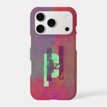 Monogramm Anfangsbuchstaben Grunge Funky Lila Grün