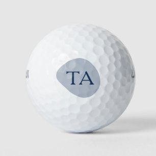 Monogramm Anfangsbuchstaben in Marineblau auf Farb Golfball