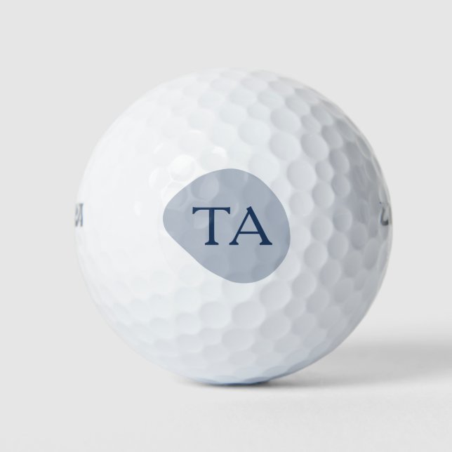 Monogramm Anfangsbuchstaben in Marineblau auf Farb Golfball (Vorderseite)