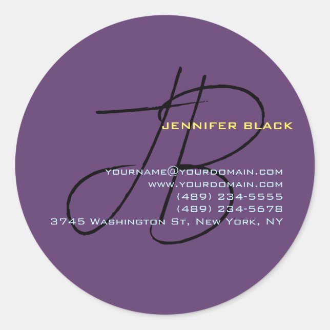 Monogramm Anfangsbuchstaben Indizierung Minimalist Runder Aufkleber (Vorderseite)