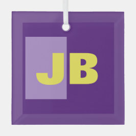 Monogramm Anfangsbuchstaben Lila gelb Ornament Aus Glas