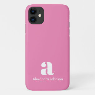 Monogramm Anfangsbuchstaben Minimal Einfach Rosa M Case-Mate iPhone Hülle