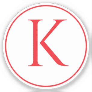 Monogramm Anfangsbuchstaben Name Rot Fett Buchstab Aufkleber