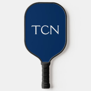 Monogramm Anfangsbuchstaben Navy Blau Weiß Trendig Pickleball Schläger