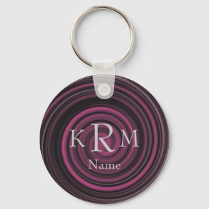 Monogramm Anfangsbuchstaben Pflaumen Wirbel Person Schlüsselanhänger