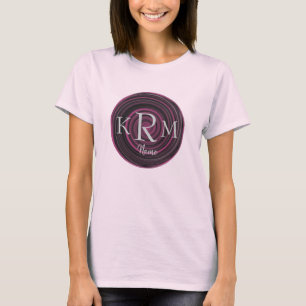 Monogramm Anfangsbuchstaben Pflaumen Wirbel Person T-Shirt
