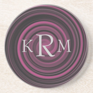 Monogramm Anfangsbuchstaben Pflaumen Wirbel Person Untersetzer