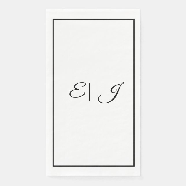 Monogramm Anfangsbuchstaben Retro Schrift Elegante Serviette (Vorderseite)