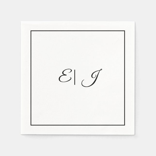 Monogramm Anfangsbuchstaben Retro Schrift Elegante Serviette (Vorderseite)