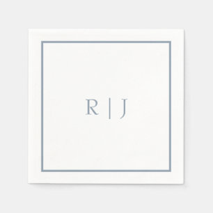 Monogramm Anfangsbuchstaben Staubblau Einfache Hoc Serviette