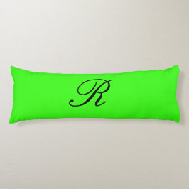 Monogramm-Anfangsgrüner Neonnormallack elegant Seitenschläferkissen