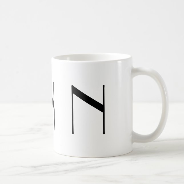 Monogramm Anfangsn schwarze u. weiße moderne Tasse (Rechts)