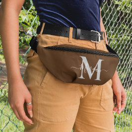 Monogramm Anfangsname braun personalisieren Bauchtasche