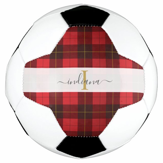 Monogramm Anfangsname Kariert Tartan Wallace Fußball (Vorderseite)