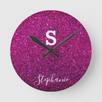 Monogramm Anfangsname Lila rosa Glitzer Moderner