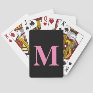 Monogramm Anfangsname Rosa Schwarz Weiblich Gesche Spielkarten
